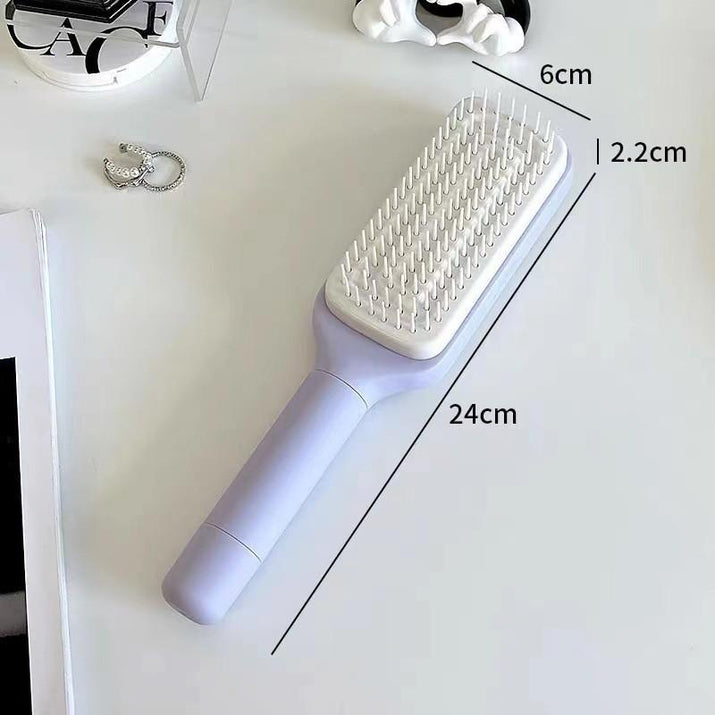 Retractable Bristles, anti Static Massage Comb Brush for Effortless Hair Removal and Cleaning Tools Paddle Detangle Hair Brush Set