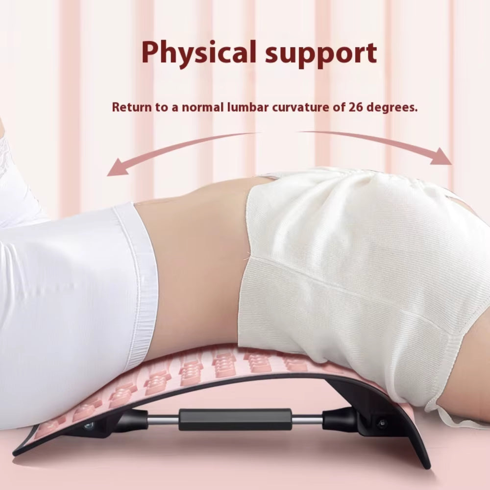 Adjustable Lumbar Stretcher Home Use Yoga Back Extension Aid Massage Nodes Therapeutic Spine Alignment Muscle Relaxation Tool