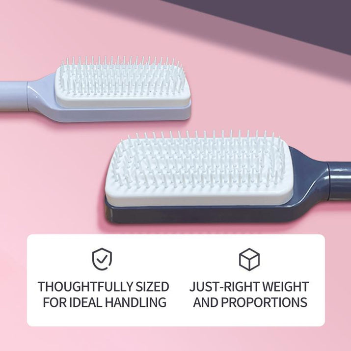 Retractable Bristles, anti Static Massage Comb Brush for Effortless Hair Removal and Cleaning Tools Paddle Detangle Hair Brush Set