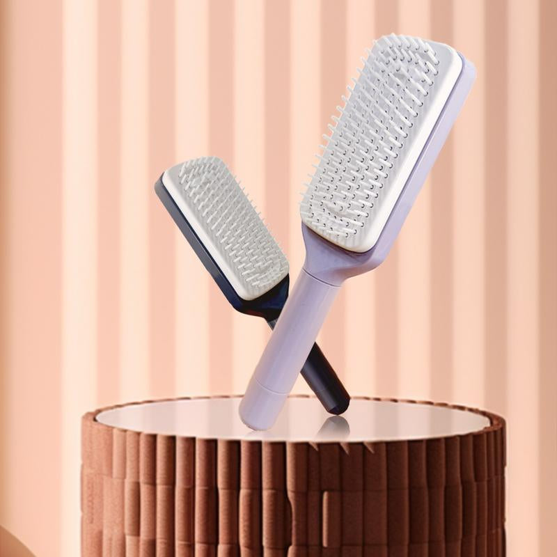 Retractable Bristles, anti Static Massage Comb Brush for Effortless Hair Removal and Cleaning Tools Paddle Detangle Hair Brush Set
